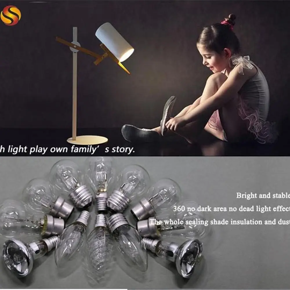 A55 E27 28W-100W Replace Lamps Halogen Bulbs Halogen energy-saving lamps candles pointed bulbs Tungsten halogen lamp