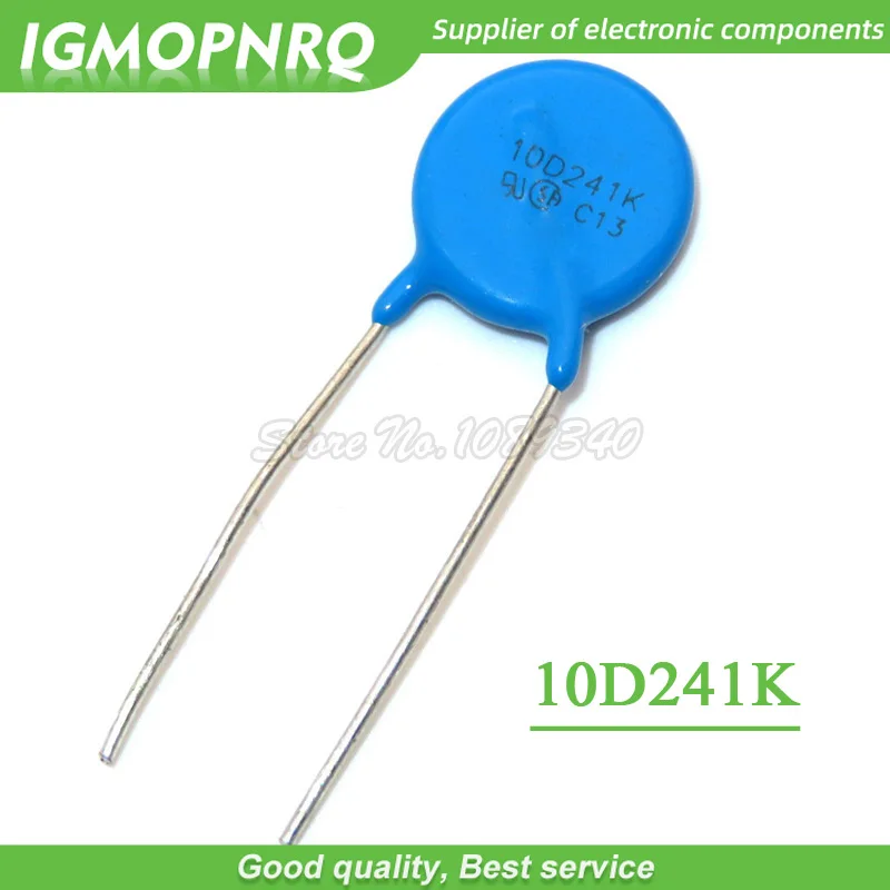 10PCS Varistor 10D101K 10D102K 10D241K 10D270K 10D271K 10D330K 10D390K 10D470K 10D471K 10D511K 10D820K 10D821K  piezoresistor