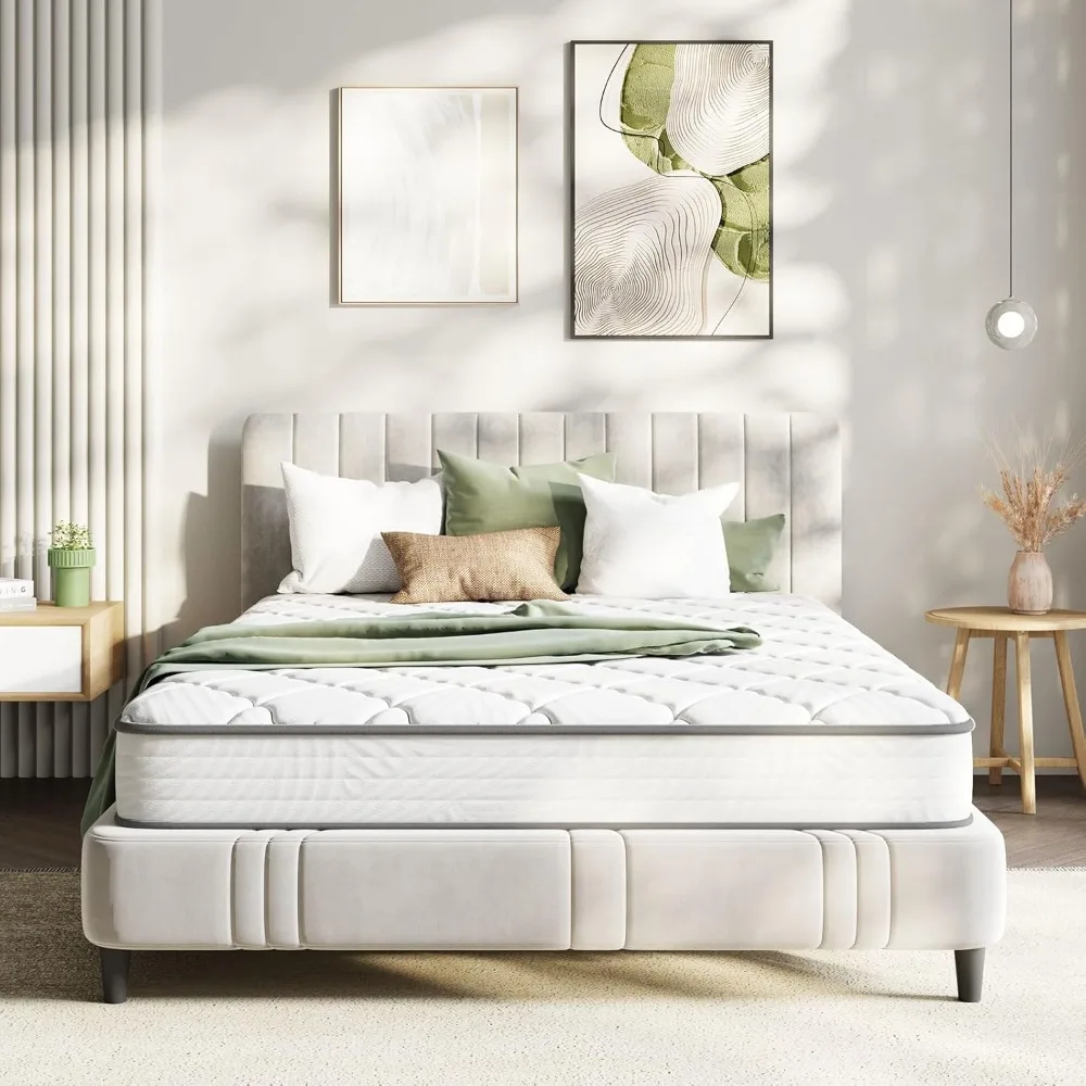 

8 Inch Twin Bed Mattress, Hybrid Mattresses for Back Pain Relief Support, Mattresses with Comfortable Durable Support
