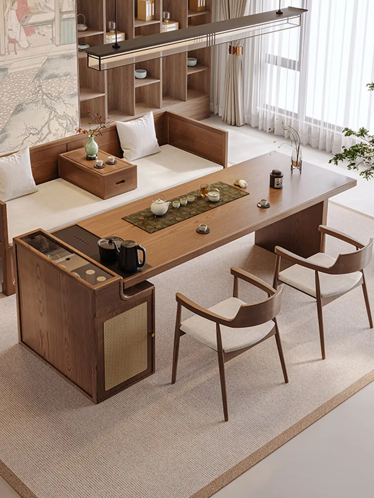 

Arhat bed tea table and chair combination desk dual-purpose new Chinese tea table solid wood high-end furniture