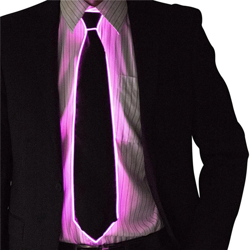 Leuchtende Krawatte el Draht Neon führte leuchtende Party Halloween Weihnachten leuchtend leuchten Dekoration DJ Bar Club Bühnen kleidung langlebig