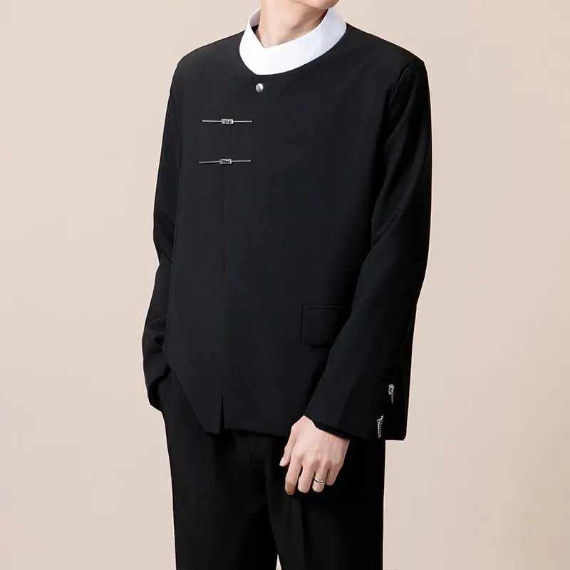 

Новый китайский мужской повседневный универсальный цветной блузка с воротником-стойкой, маленький костюм, джат, молодежное пальто Haome Zhongan, верхняя одежда