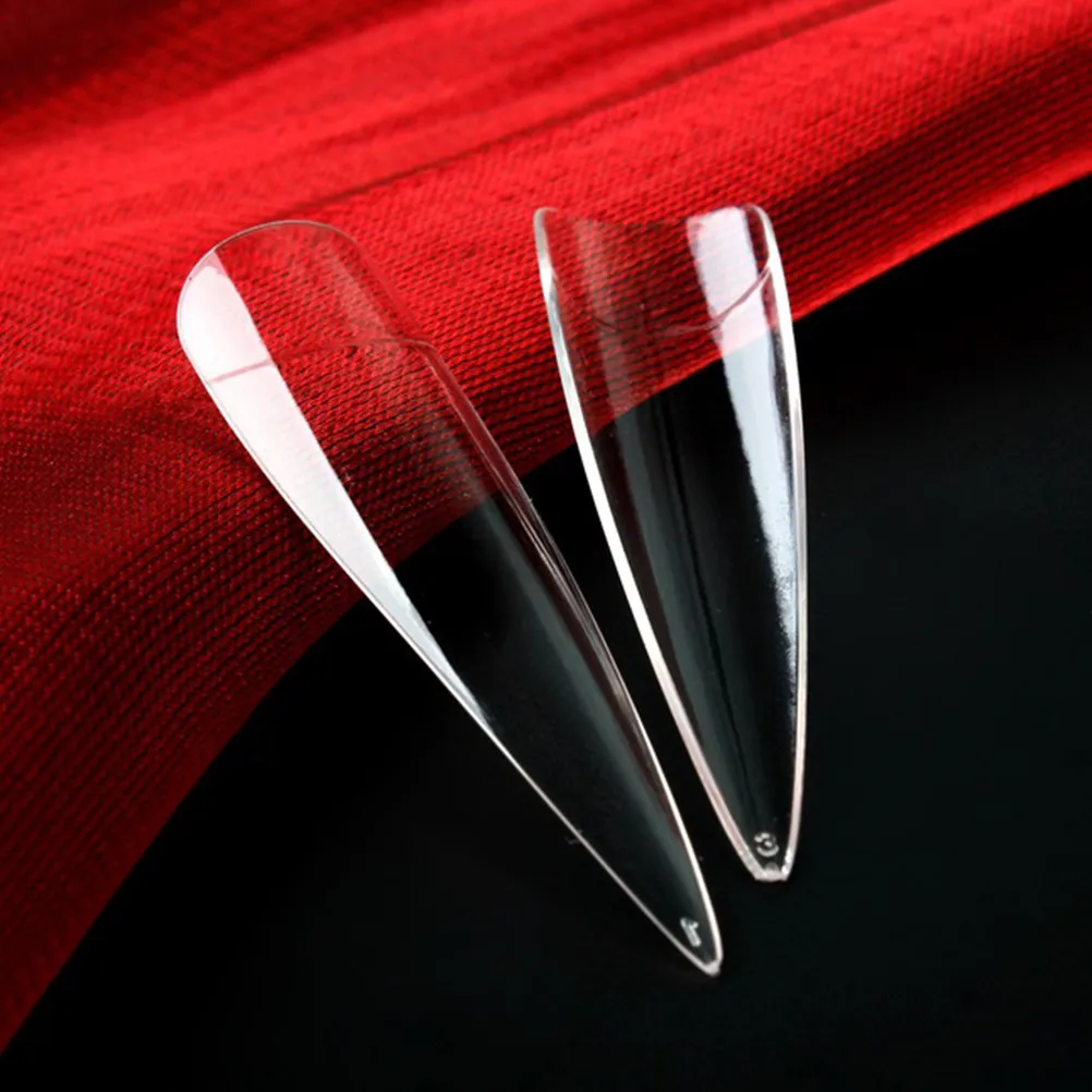 

500Pcs Nail Tips Artificial False Nails Long Shape Clear Half Cover Easy to File Paint for DIY Nail Art Salon Use