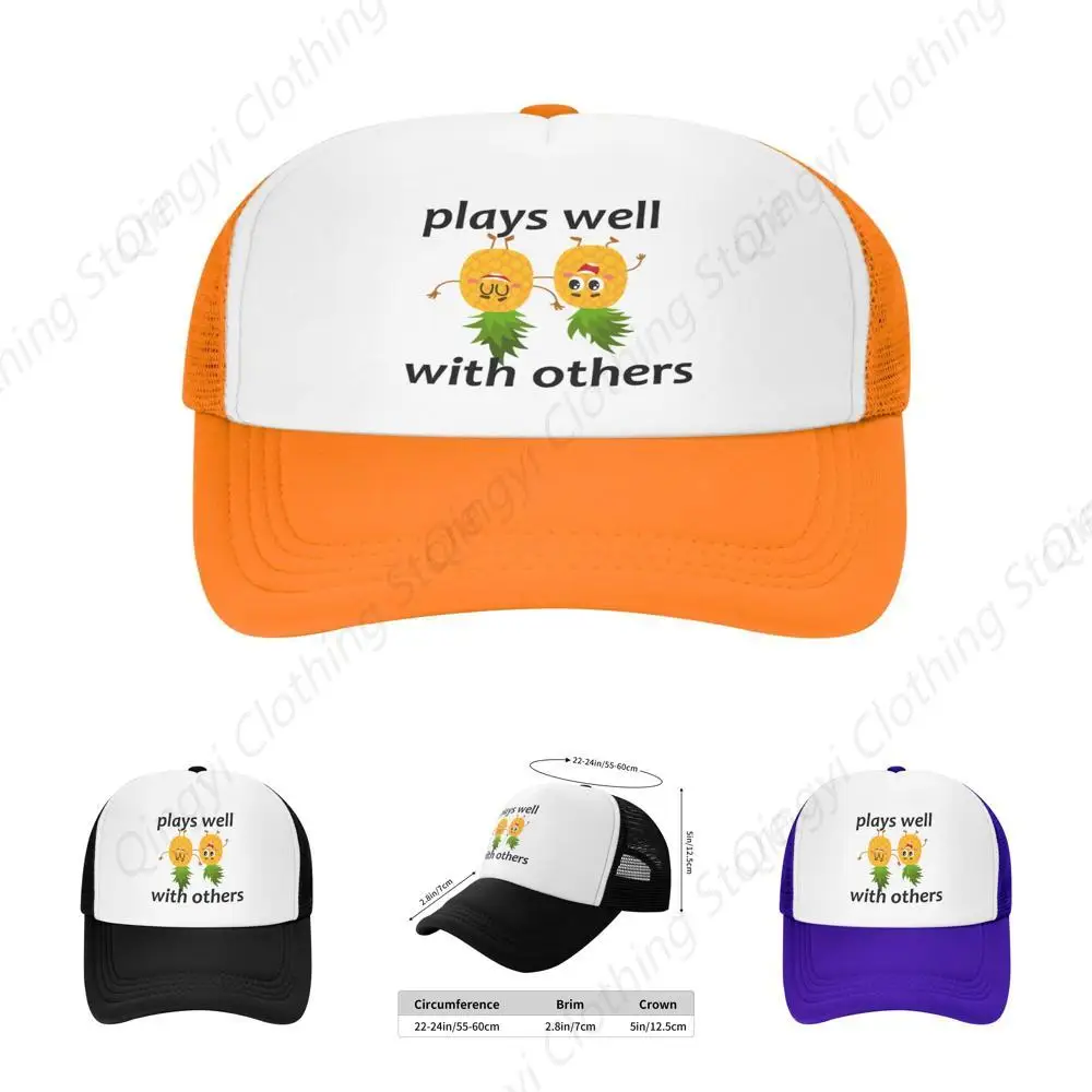 

Upside Down Pineapple Well with Others Funny Swinger Hat for Men Women Baseball Cap Stylish Casquette Adjustable Dad Hats Orange