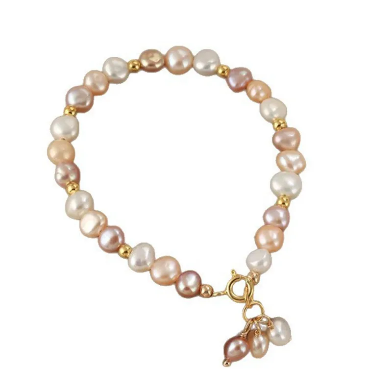 Hohe Qualität Trendy Mischfarbe Natürliche Süßwasser Perle 14K Gold Gefüllt Dame Kurze Perlen Kette Armband Schmuck Günstige Geschenke – Detail 7