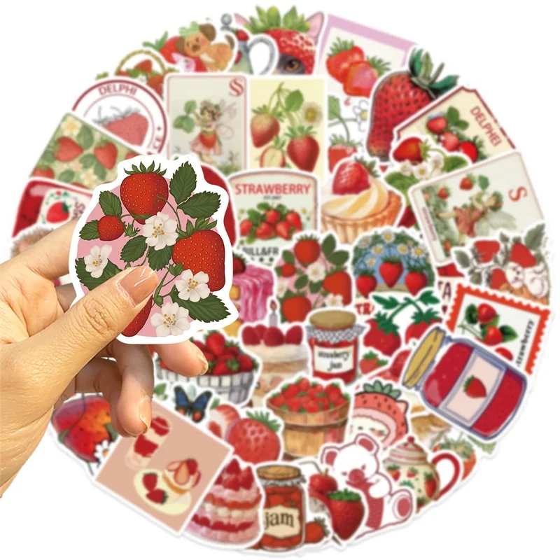 10/30/50 قطعة لطيف INS الفراولة البلاستيكية لزجة ملصق الجمالية DIY بها بنفسك الديكور سكرابوكينغ لوازم المحاسبة اليدوية للأطفال #6