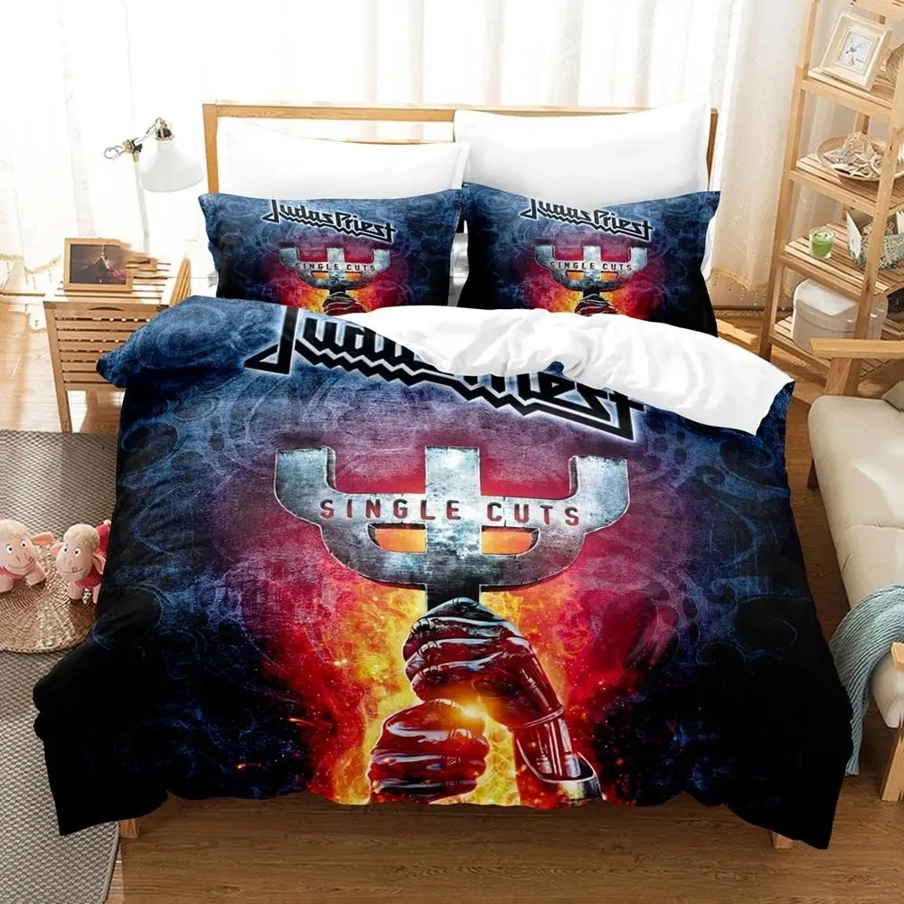 Judas Priest Bedding Set Single Twin Full Queen King Size Bed Set Aldult Kid Bedroom Duvetcover Sets 3D Print Hip Hop 2022