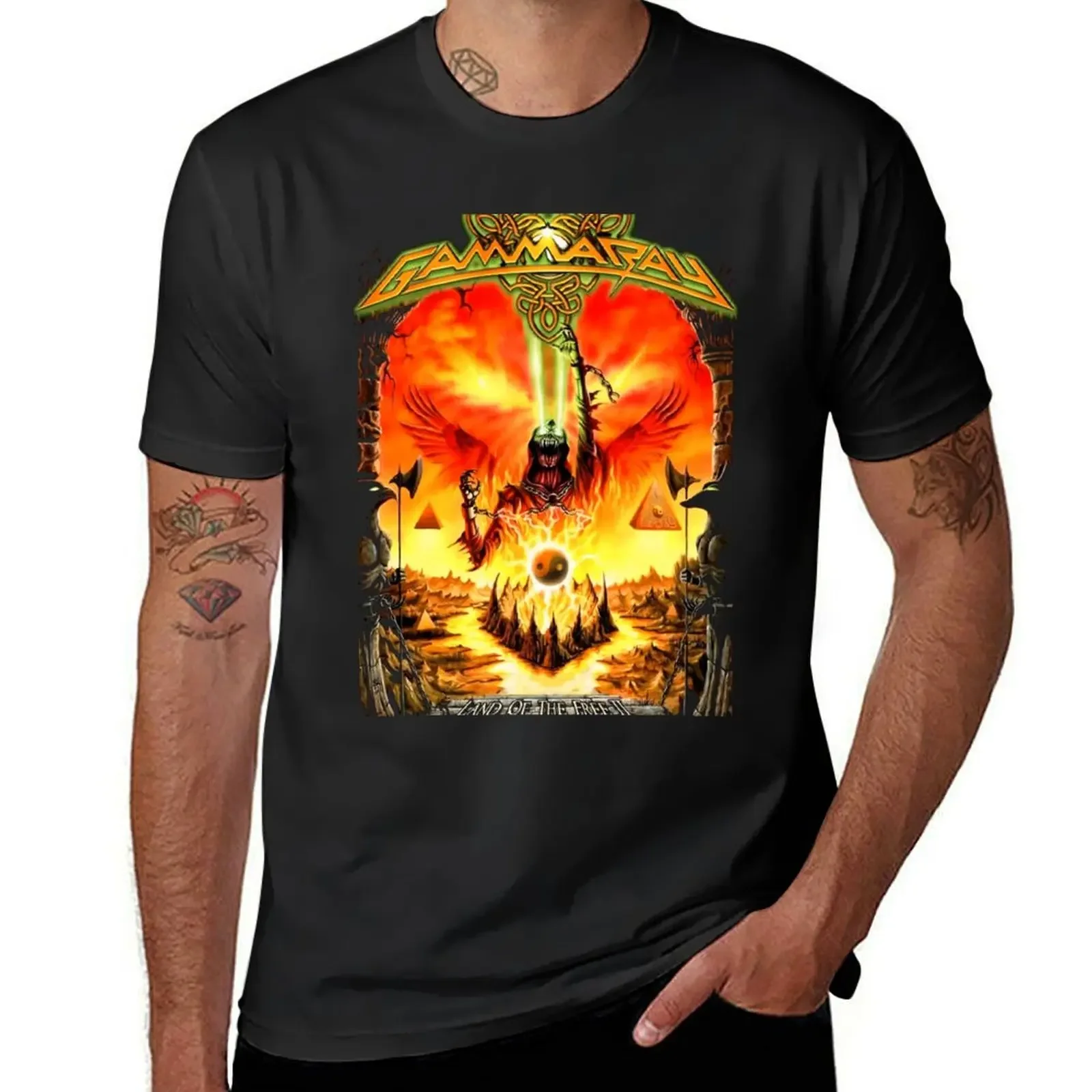 

Gamma Ray - Land Of The Free II T-Shirt Short sleeve tee cotton graphic tees mens clothing