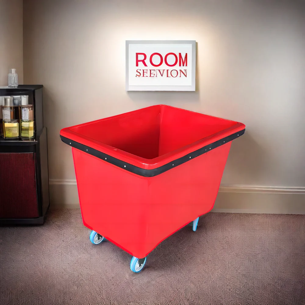 2025 Carretti rossi per la pulizia del bagno di grande capacità Carrello per la pulizia del bucato Carrello per la biancheria pulita Carrelli per la lavanderia dell'ospedale Carrello per la lavanderia dell'hotel