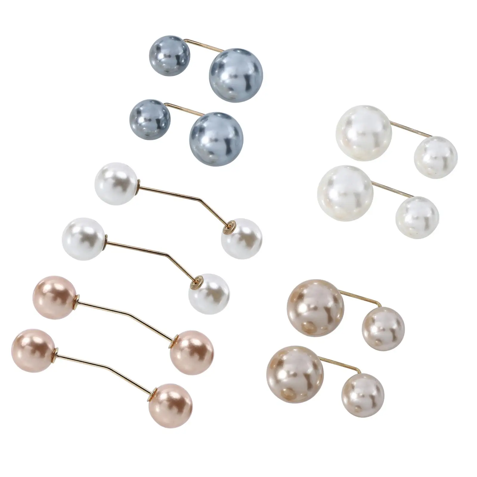 

10 Pcs Pearl Brooches Vintage Metal Scarf Pins Smooth Shirt Dress Shawl Clips Adjustable Waistb s Clothing Jewelry Decorative