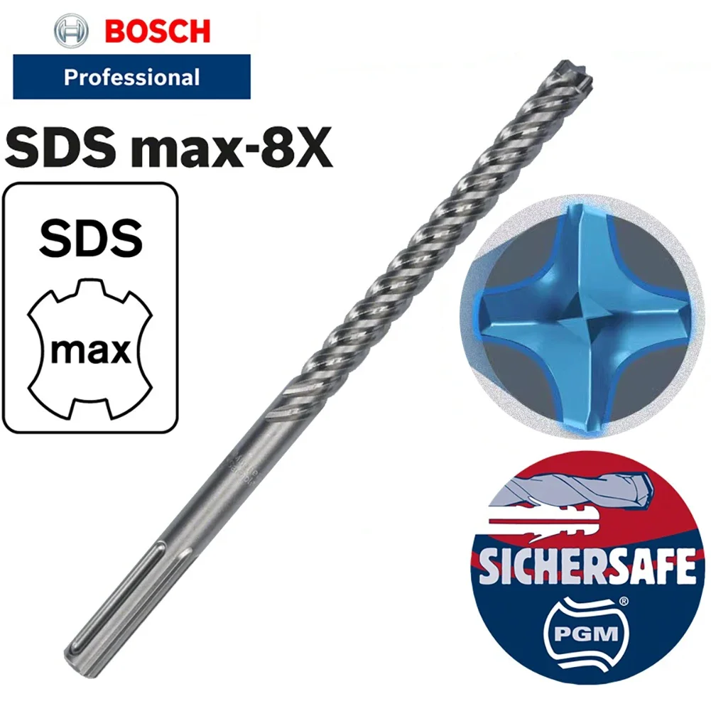 1Pcs Bosch Pcs SDS MAX 8X Series Hammer Drill Bit Set 12 14 16 18 20 22 25 28 30 32mm For Earth Stake Grounding Rod