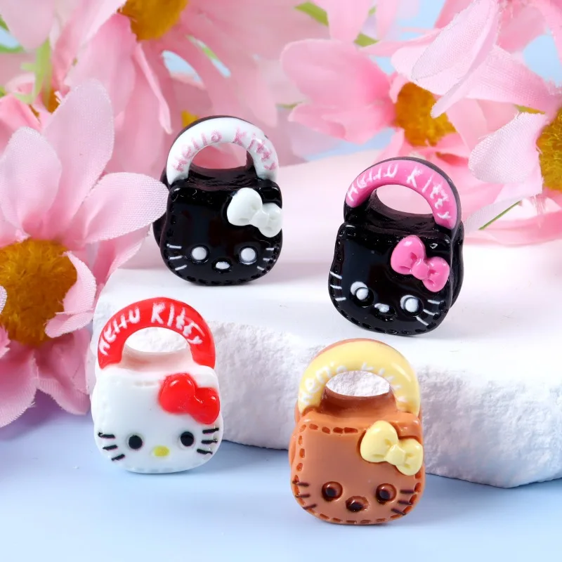 

10pcs Hello Kitty Accessories Anime Cartoon Women Products Cute DIY Backpack Doll Toy Phone Case Material Decoration Wholesale