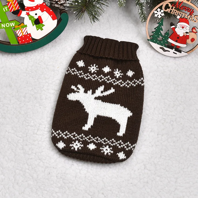 Puppy Knitted Sweater Autumn and Winter Dog Clothes Teddy Bear Christmas Dress Pet Warm Pullover Pet Supplies