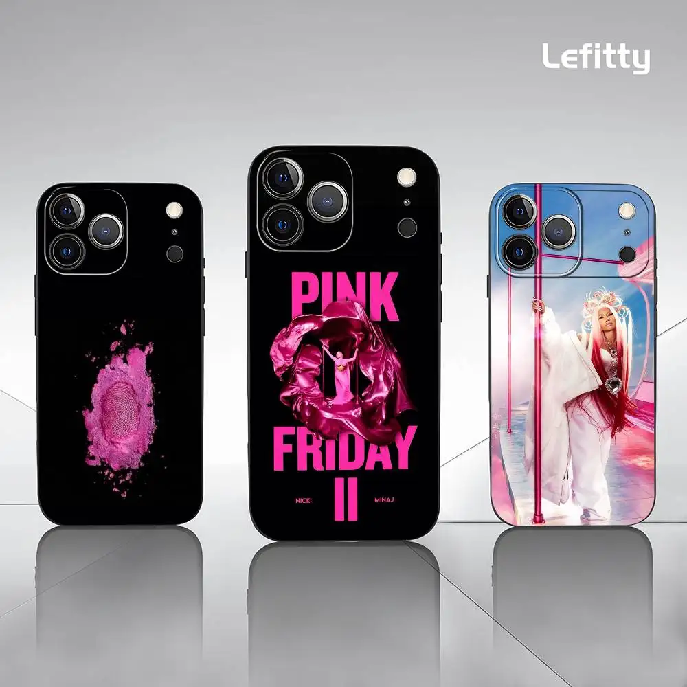 N-Nicki Minaj Pink F-Friday Phone Case For iPhone 17 16 15 14 13 12 11 Pro Max Plus Mini Black Frosted Soft Shell Funda