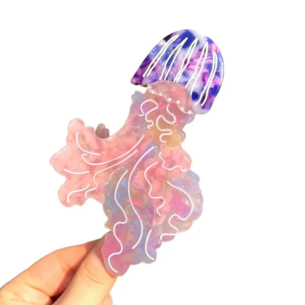 

Lovely Korean Style Jellyfish Hair Claw Acetic Acid Creative Cartoon Animal Hair Clip Colorful Sweet Cute Shark Clip Female