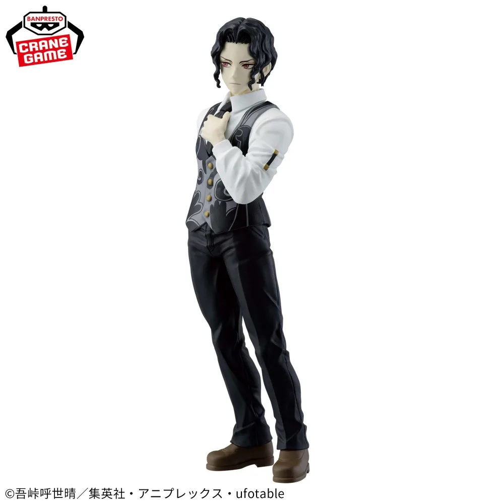 Em estoque bandai original genuíno banpresto anime demon slayer: kimetsu não yaiba kibutsuji muzan 17cm coleção modelo figura de brinquedo