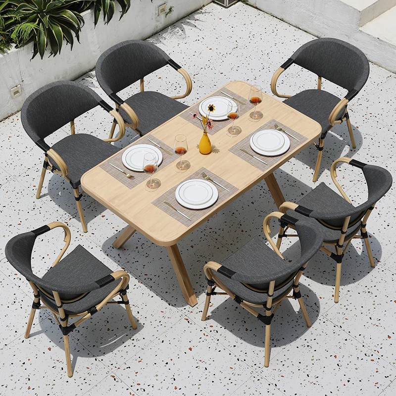 contemporary Mesh woven rattan facility  aluminum outdoor chairs Coffee Shop Chairs for Garden Staircase Villa