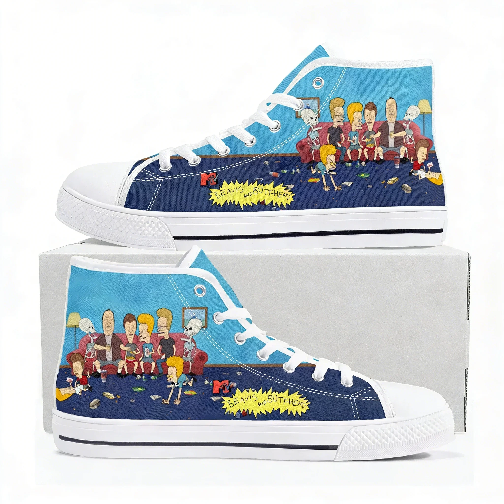 Butthead Butt Head Rock N Roll High Top Sneakers Mens Womens High Quality Canvas Sneaker Comics Couple Customized Shoes
