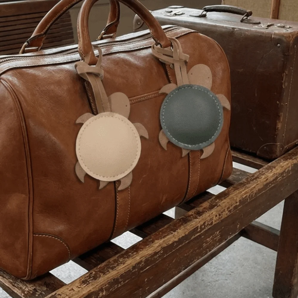 Cute PU Leather Turtle Keychain Stitched Couple Style Tortoise Pendant Long Strap Lightweight Bag Charms Backpack