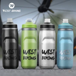 WEST BIKING Cycling Cold Water Insulated Bottle MTB Road Bike Thermal Bottle Racing Soft Squeeze Bottle Portable Gym Kettle