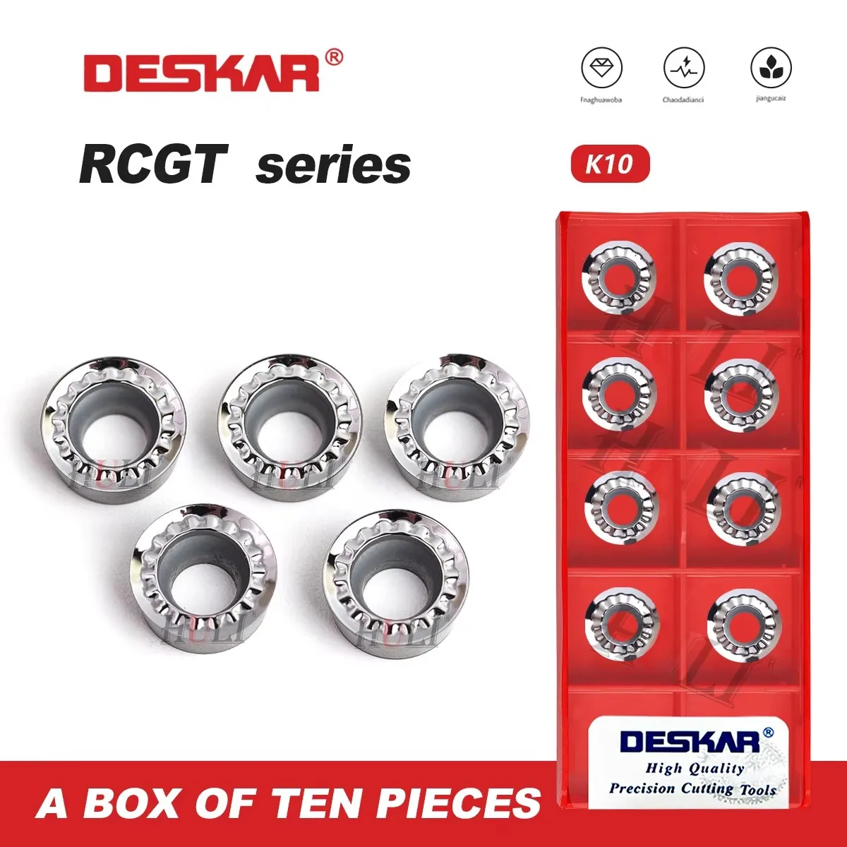 RCGT1003MO-AL RCGT10T3MO-AL K10 DESKAR Original Numerical Control Lathe Tools Use For Processing Copper Aluminum Turning Blades