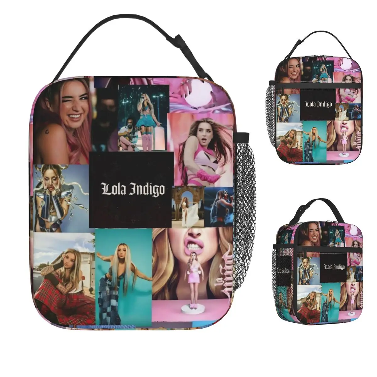 

L-Lolas I-Indigos Испанская певица Сумка для обеда Туровой альбом Повседневный ланч-бокс Школьные портативные изолированные термосумки для обеда Сумка-холодильник