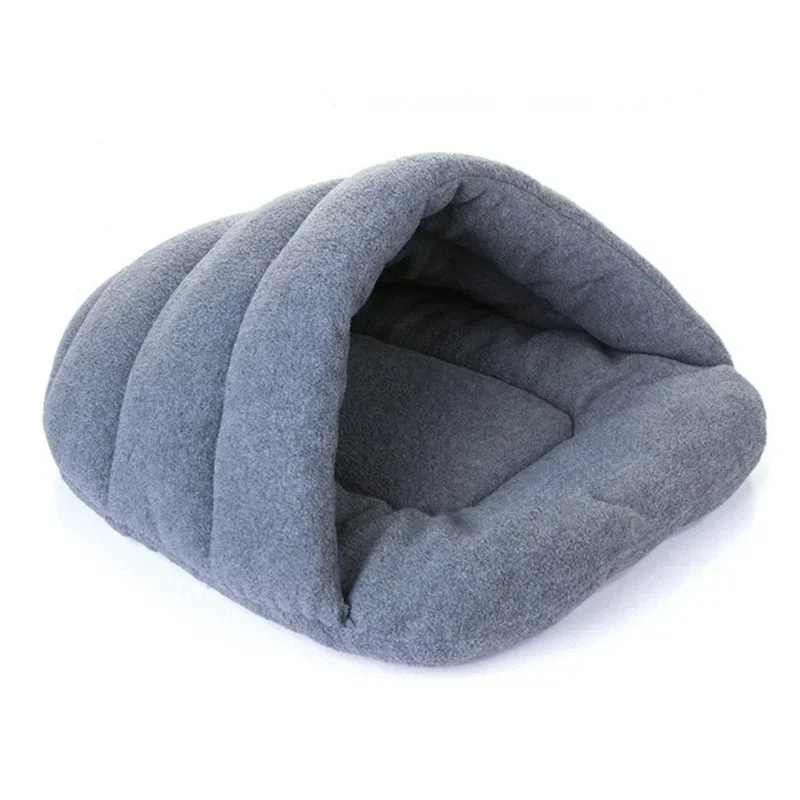 Thickened Warm Small Dog Kennel Bed Breathable Dog House Cute Slippers Shaped Dog Bed Cat Sleep Bag Foldable Washable Pet House