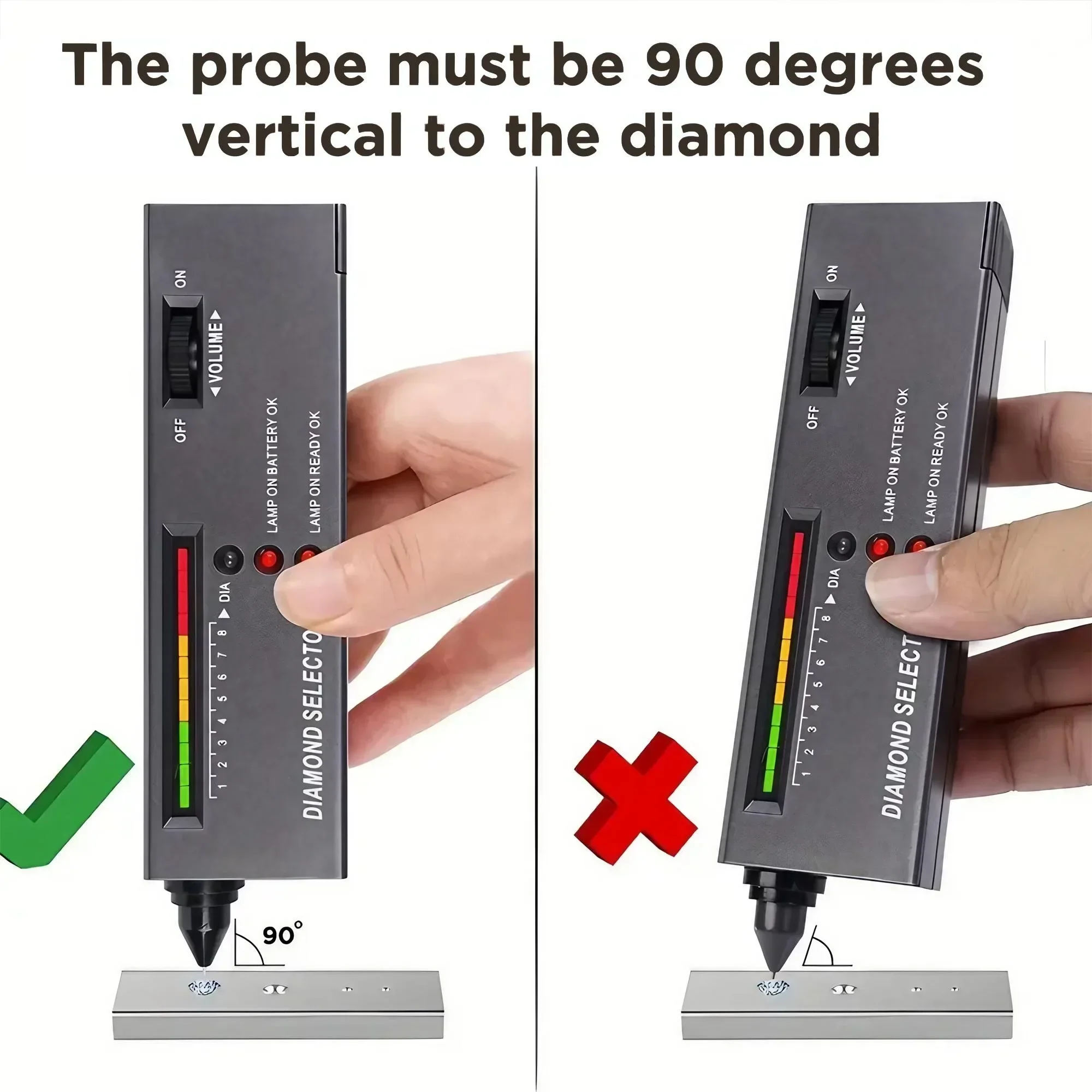 Picture 7: Portable Diamond Tester Gemstone Selector Tool Accurate LED Indicator Jewelry Test Kit for Jade Ruby Amethyst Sapphire