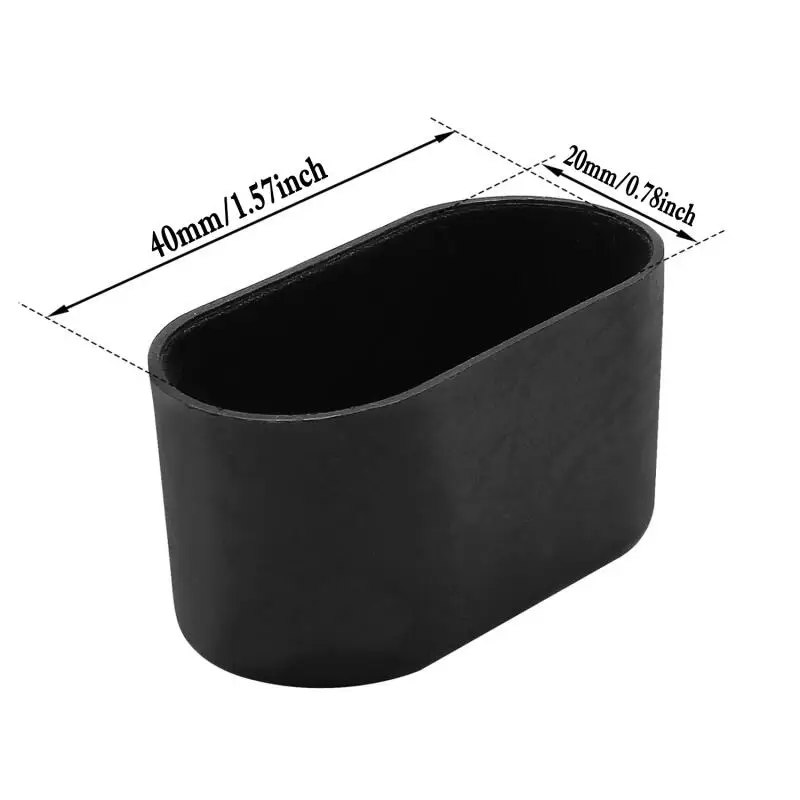 12-4pc NonSlip Oval Chair Leg Caps,Black Clear Furniture Pad,Scratch Proof Floor Protectors for Table Chair Leg,Furniture Guard