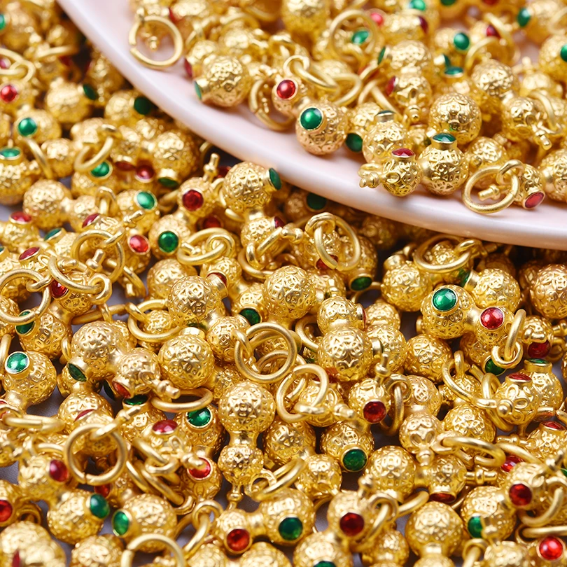 12pcs Mixed Chinese Gold Color Three-Dimensional Cute Enamel Charms For Jewelry Making Supplies Windmill Stroller Pendant Charm