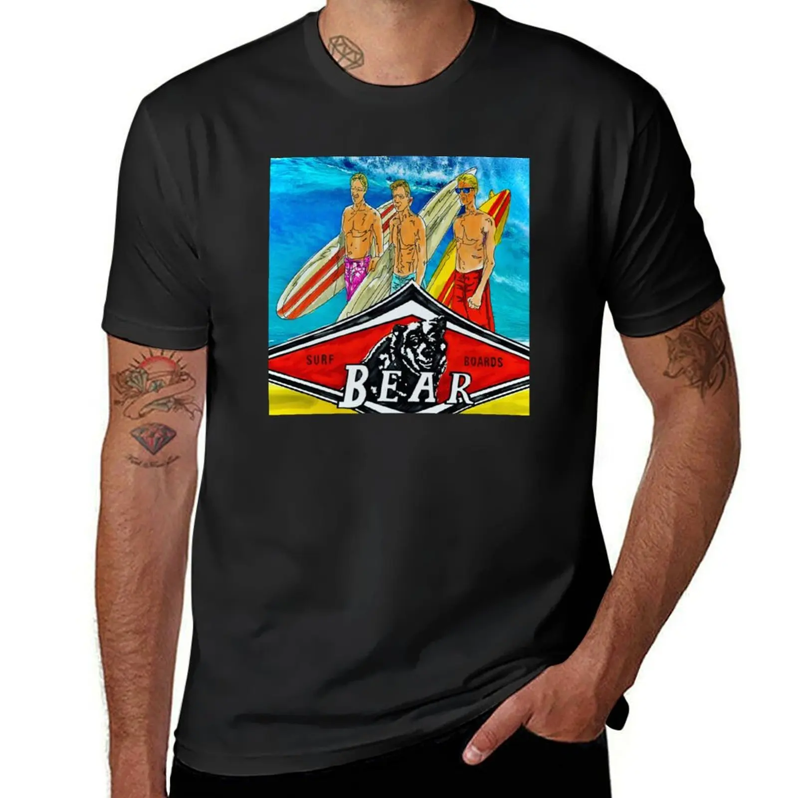 The Big Wave Wednesday Bear Longboard Surfers. T-Shirt customizeds oversizeds sweat mens t shirts