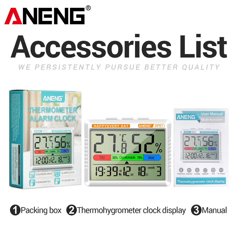 ANENG AP01 Multiscene meting temperatuur-vochtigheidsmeter Handheld precisie digitale luchtthermometer Hygrometer Tester Tools