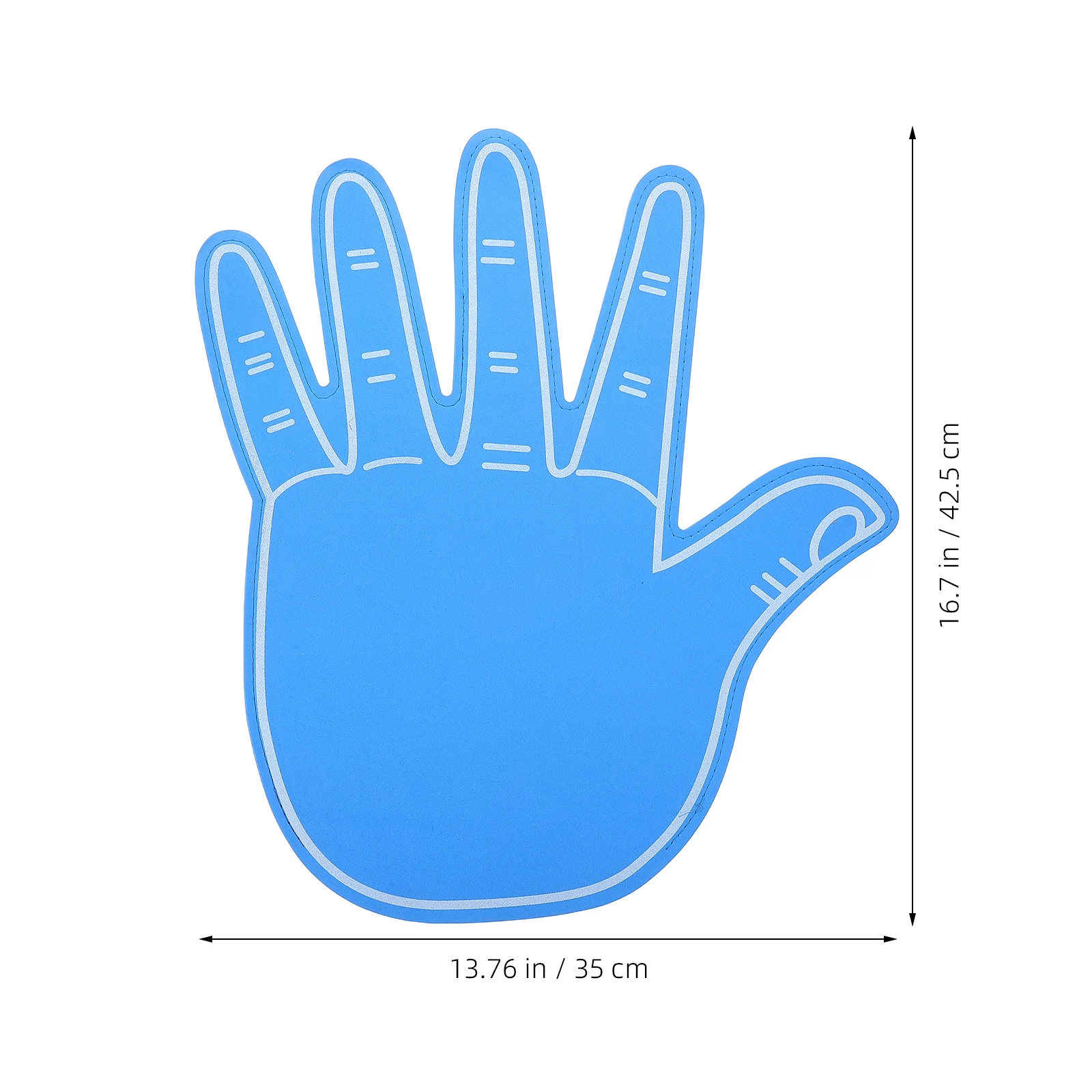 Luva gigante de espuma para líder de torcida, cinco dedos, azul, eva, ventilador de espuma, eventos esportivos, suprimentos para torcer os dedos