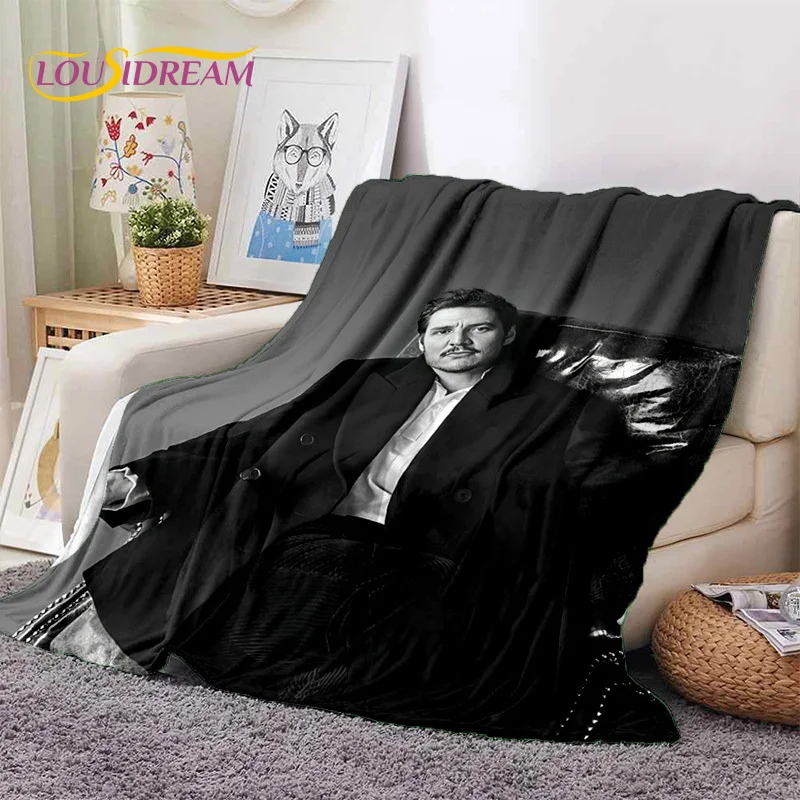 3D Jose Pedro Pascal Actor Star Soft Blankets,Keep Warm Throw Blanket Comfortable Blanket for Picnic Beds Sofa Home Bedroom Gift