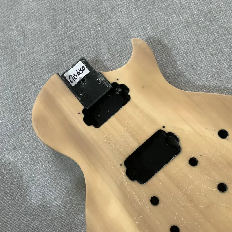 Unfinished Nature Color Lp Model Electric Guitar Body  Solid Basswood HH Pickups  Right Hand Tune-O-Matic for DIY  Damages GB650