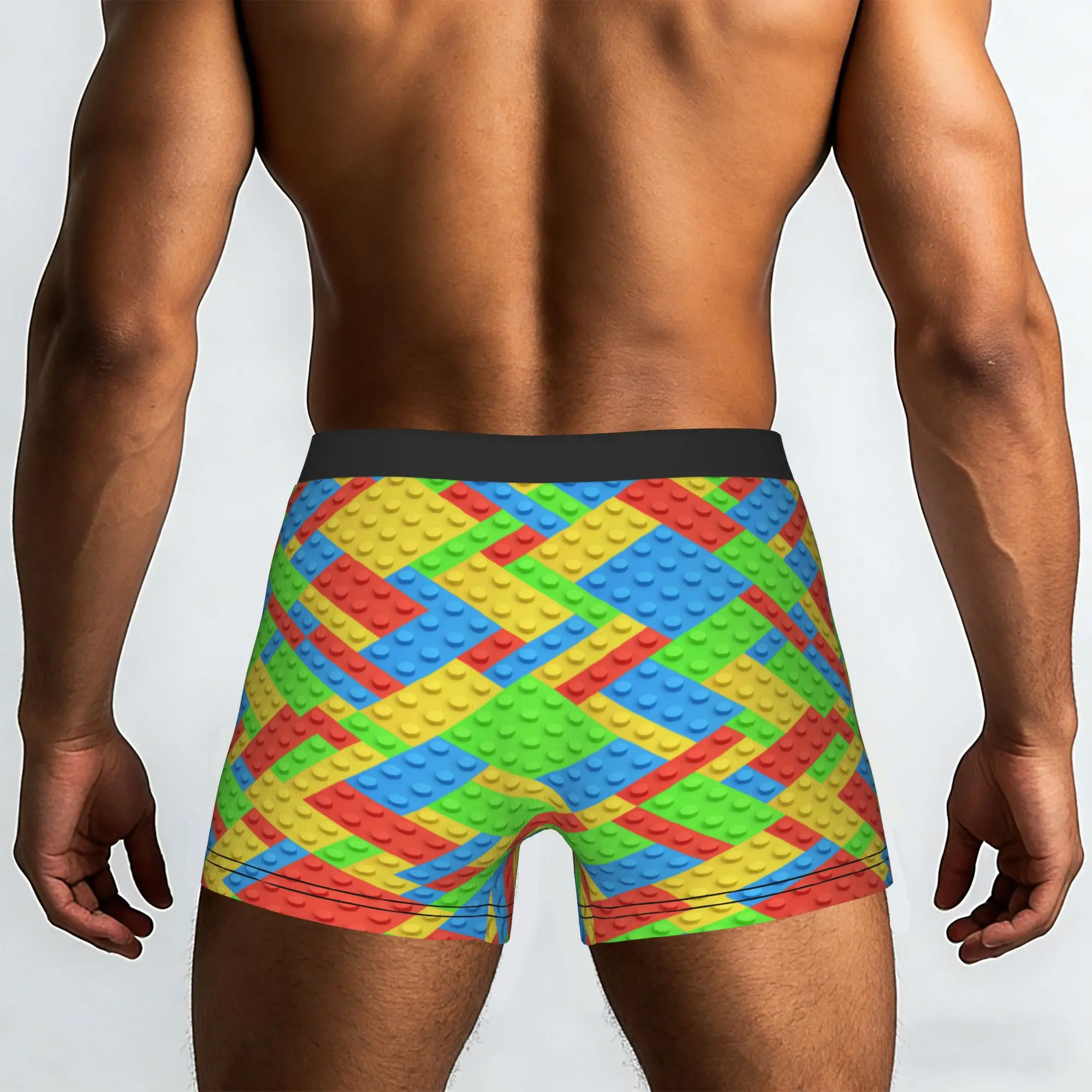 Customized Colorful Building Plastic Brick Blocks Patterns Boxers Shorts Panties Male Underpants Comfortable Briefs Underwear