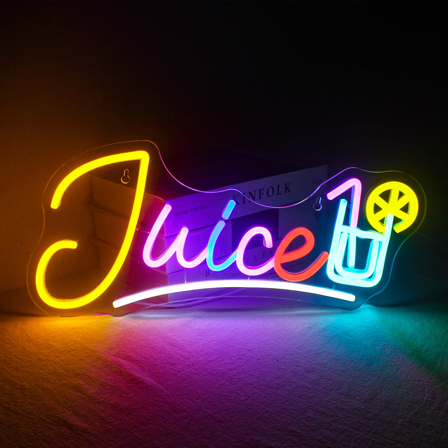 Colorful Juice Neon Sign Drinks Neon Light Wall Decor Dimmable USB Powered Led Sign Business Bar Shop Coffee Hotel Display Sign