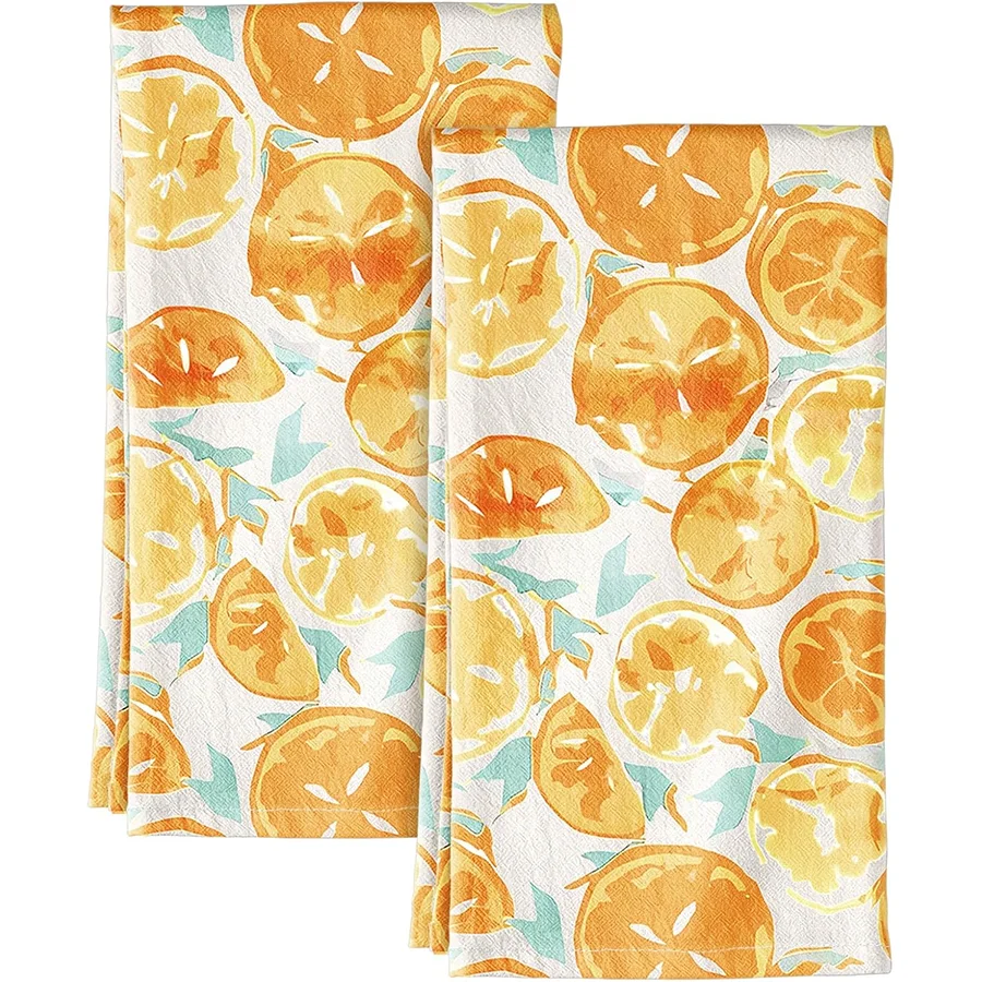 Kitchen Baking Necessities - 2 Buah, Handuk Dapur Warna Oranye