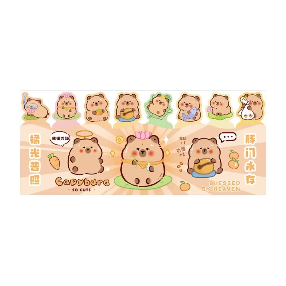 Cute Cartoon Capybara Index Sticky Calendar, Etiquetas de marcação auto-adesivas, Anotações de livros, Notas, Material Escolar