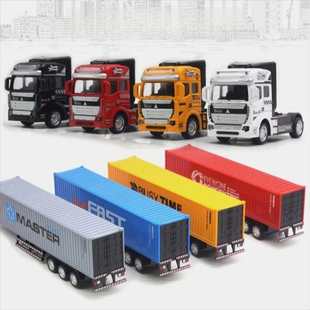Nueva aleación de aleación fundida, camión de transporte, coche extraíble, modelo de juguete, vehículo de ingeniería de cuerda, camión extraíble para niños