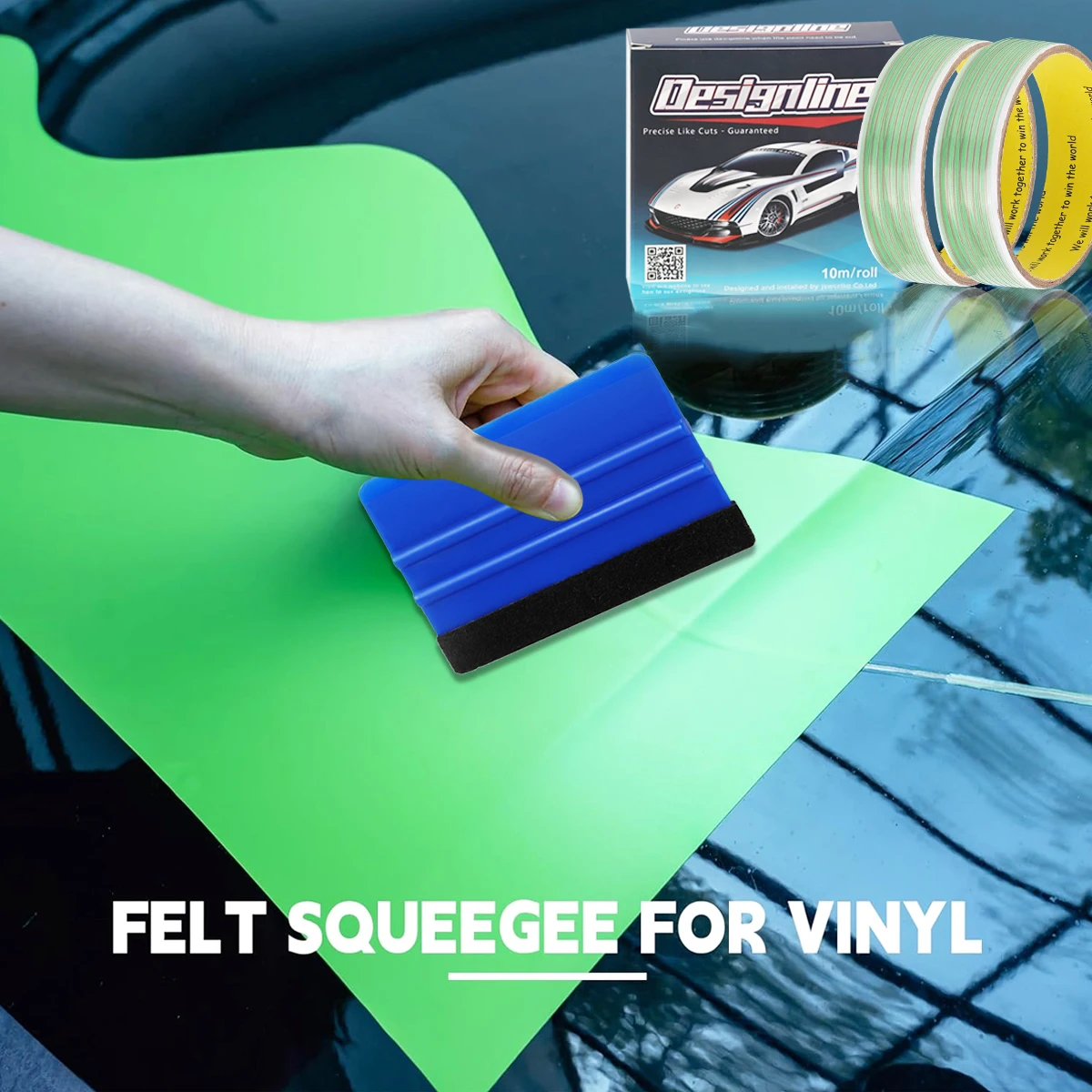 5/10/50m Car Vinyl Packaging Film Knife Free Tape Design Line Seamless Cutting Tool Car Film Packaging Cut Tape Tool Accessories view 3