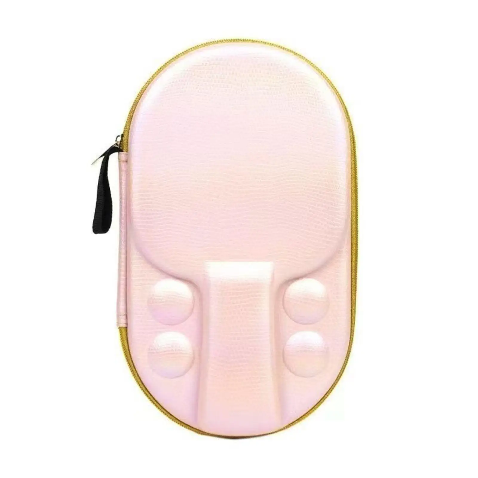 Water Resistant Racket Protective Case for Table Tennis Gear PU Hard Shell with Elastic Interior Strap for Safety