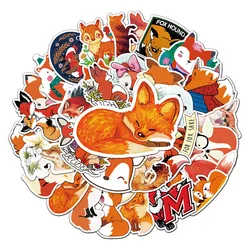 10/30/50PCS Dessin Animé Renard Autocollant Animal Pour Valise Portable Skateboard Réfrigérateur Portable Classique Jouet Autocollants Graffiti Autocollant F5