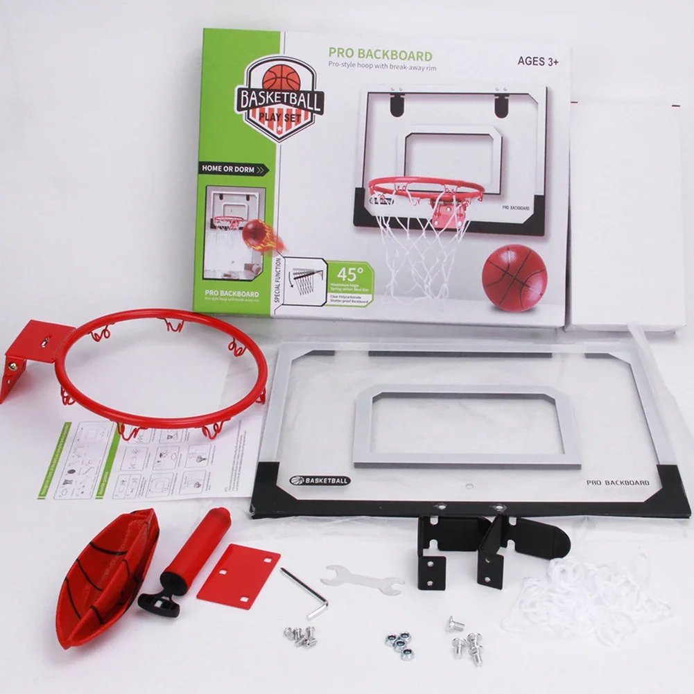 Basketball Hoop Set Basketball Hoop Kid Mini Basketball Hoop with 1 Ball Electronic Scoreboard Indoor Basketball Hoop