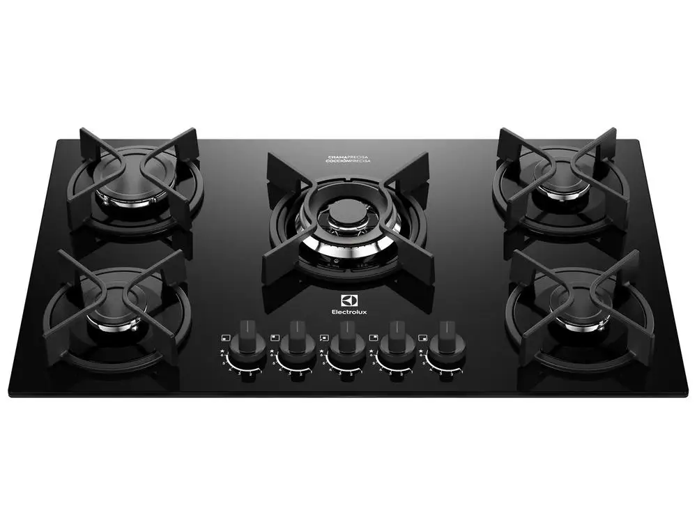 Cooktop 5 Gas Bits LPG Electrolux Black Automatic Light-up Experience KE5GC - Bivolt