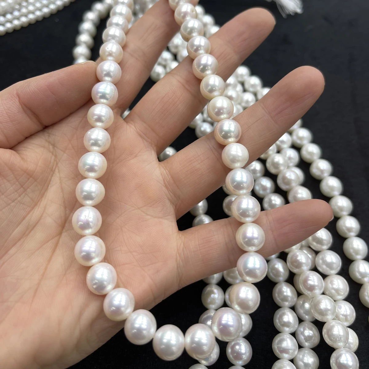 

AAA 9-10mm Natural Freshwater Pearl Beads Round White Pearl Beads For Jewelry Making DIY Bracelet Necklace Accessories Strand
