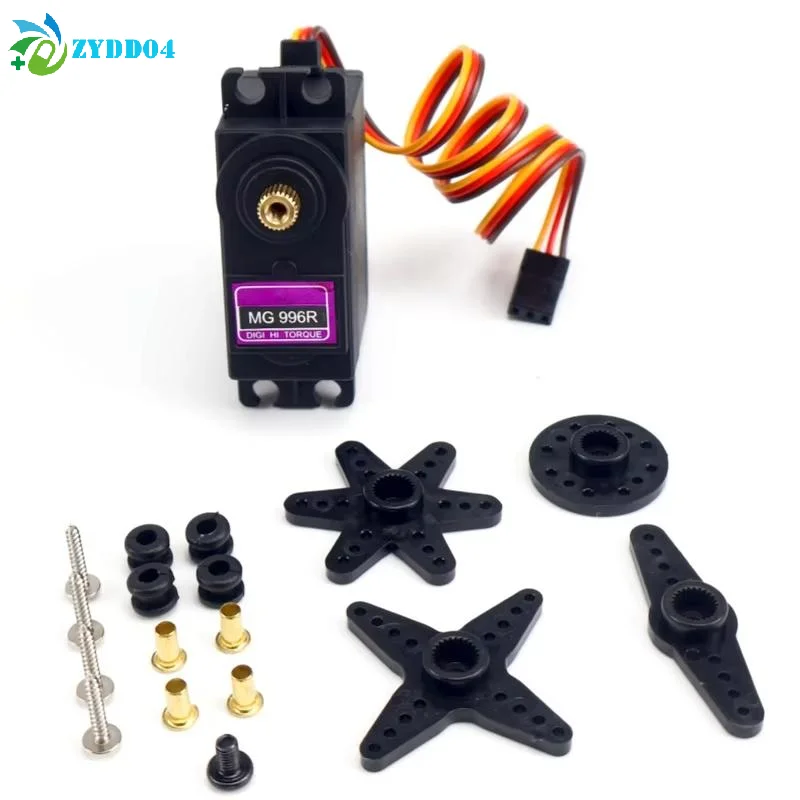 ● 1세트 180/360도 디지털 모델 항공기 차량 로봇 팔 조향 서보 SG90 MG996R 금속 표준 서보