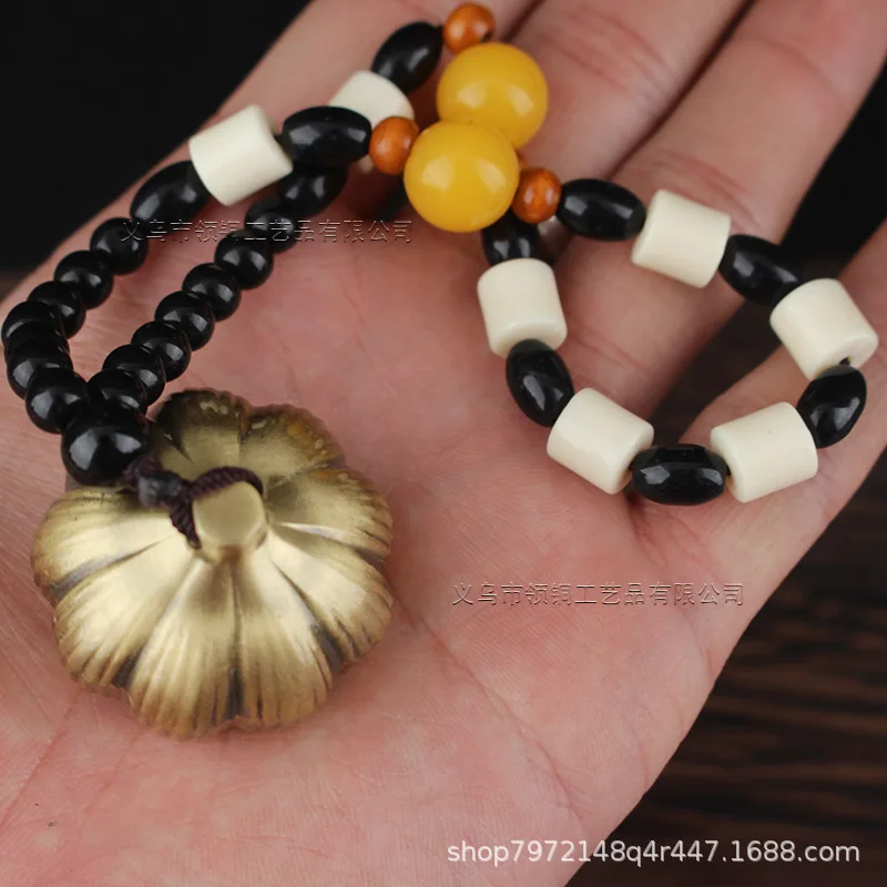 Brass Material Handle Piece &Lt;Winning Chance&Gt; Copper Necklace Pendant Garlic Head Rotatable