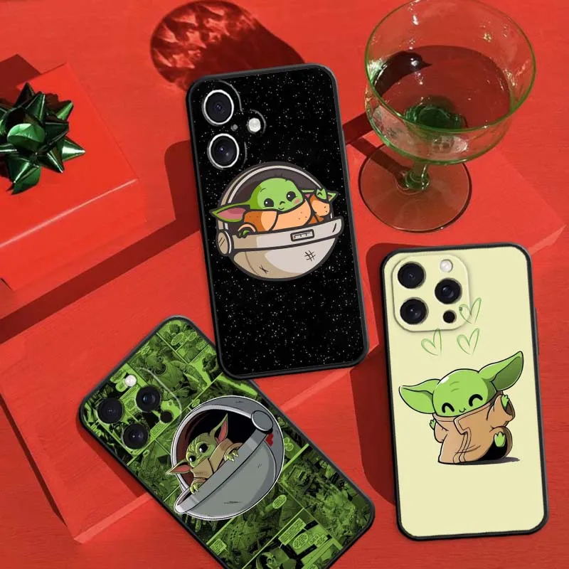 

Cute M-Master Yodas Creative Phone Case For Apple iPhone 16 16E 15 14 13 12 11 XS X Pro Max Plus Black Soft Silicone Cover