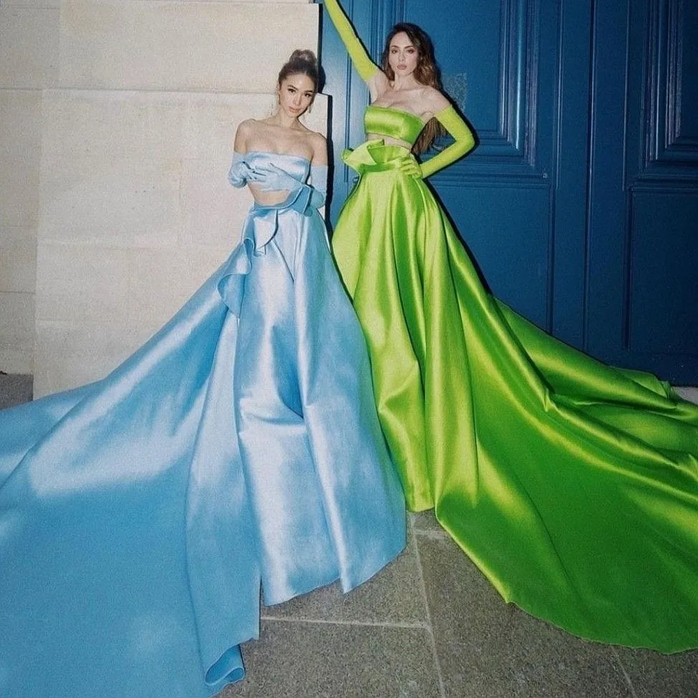 

Green Satin Long Skirt Women Birthday Party Formal Wear Ruffles Lady Skirt Custom Made Color And Size Bridal Skirt Without Top